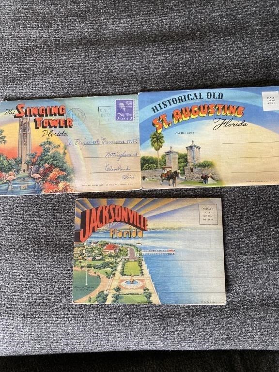 Vintage souvenir postcard folders Florida