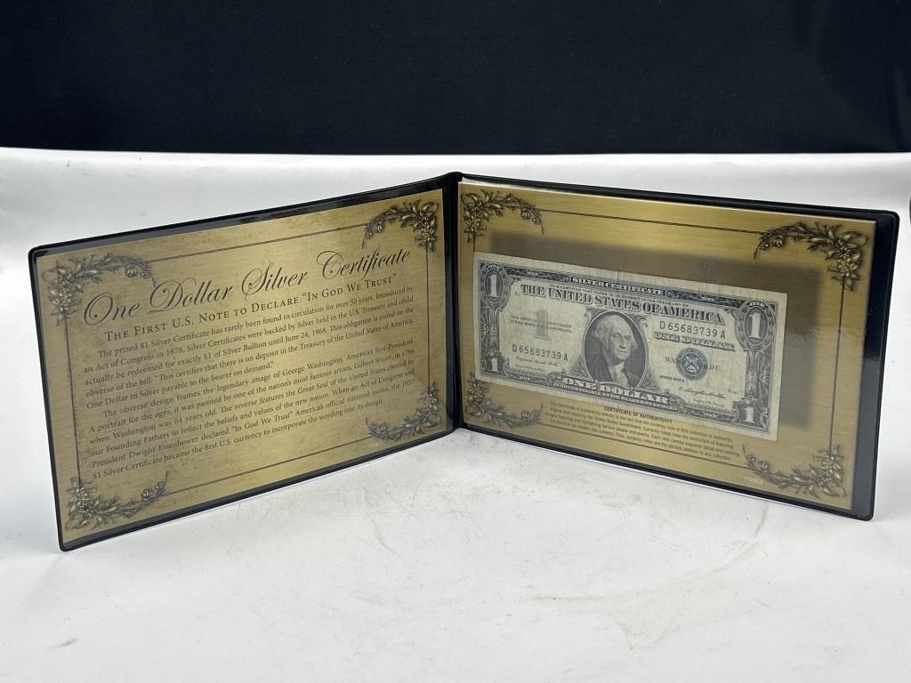 1957 $1 dollar bill silver certificate with COA