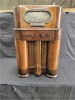 Art Deco RCA Victor tall case walnut & burlwood