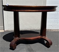 OVAL WOOD TABLE WITH DRAWER