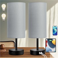 $40  USB Bedside Lamps - Dimmable  Grey (2 Pack)