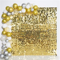 $70  10pcs Gold Sequin Backdrop Panels 30x30cm