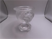 LALIQUE France Dbl LION 4" Crystal Glass Bowl/Cand