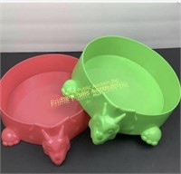 Bullseyes 4pk 12" Plastic Pet Bowl, Dragon Style,