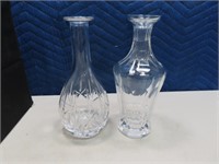 (2) WATERFORD Crystal 10.5" Glass Decanters no top