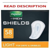 $12  Depend Shields For Men  Light Absorbency  58c