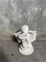 Cement cherub angel garden statue 12"h x 7” diam
