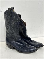 Men’s vintage Tony Lama navy blue leather cowboy