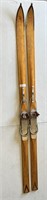 ANTIQUE GROSWOLD DOWNHILL WOOD SKIS
