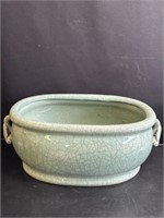 Vintage glazed ceramic planter