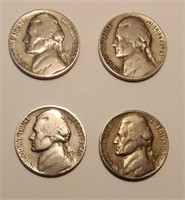 2 1940, 1 1946, and 1 1959 Jefferson nickels, no