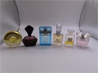 (6) Mini 2"ish Perfume Bottles (mostly full)
