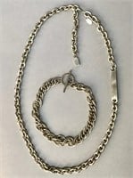 Two vintage heavy silver metal necklaces