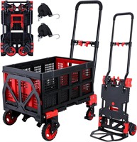$170  2-in-1 Foldable Hand Truck  330LBS  B-red