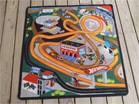 Hot Wheels Rug, 39.5. X 39.5, backing is in good
