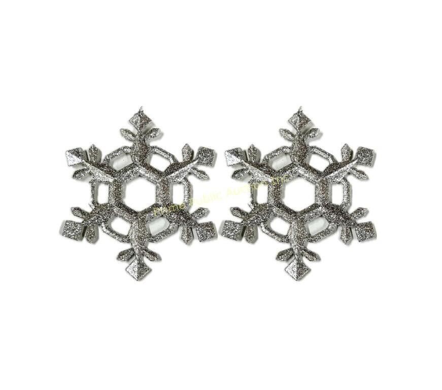 Donner & Blitzen 2PK 5" Snowflake Ornaments,