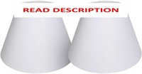 $36  7x14x9 Double Linen Lamp Shade Set  Off White