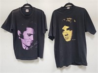 2 Vintage Elvis Presley single stitch shirts L/XL