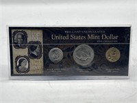 Brilliant uncirculated US mint dollar coin set