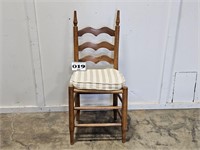 old ladder back chair with wicker bottom