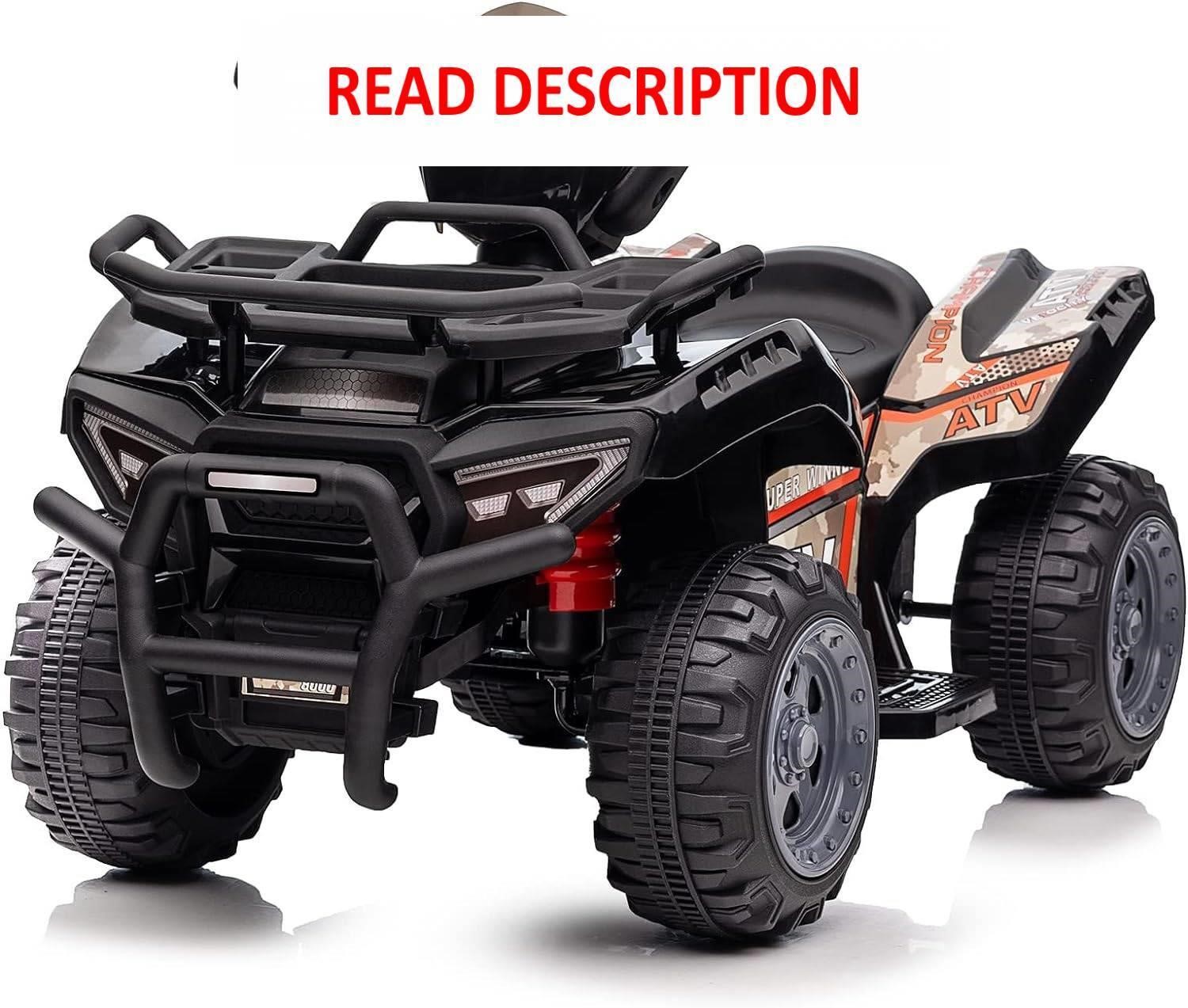 $80  Hikiddo Kids ATV 4 Wheeler  6V - Black