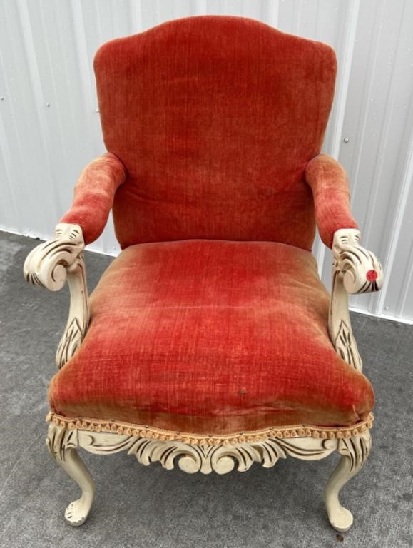 French Provential Side Chair w/ velvet seat