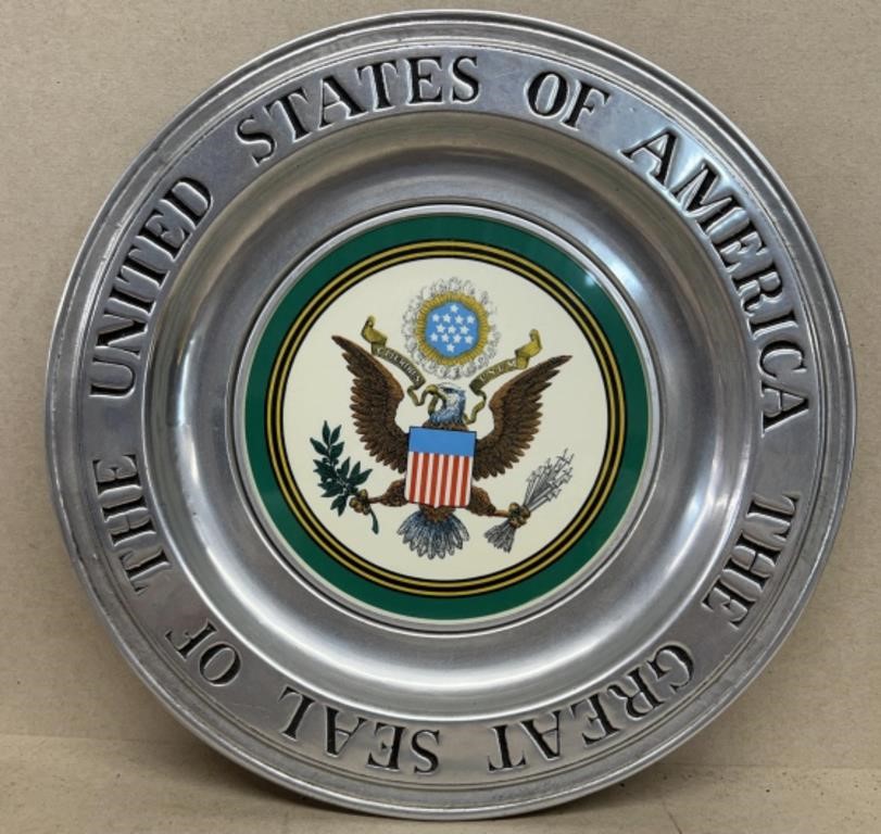 Pewter United States of America plate