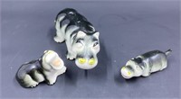 Tiny Hippopotamus Figurine Trio