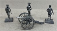 Pewter Canon and Confederate soldiers