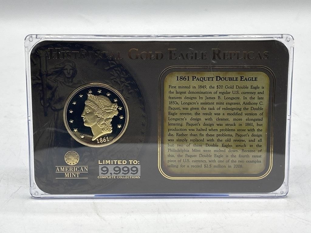 1861 Gold eagle replica coin
