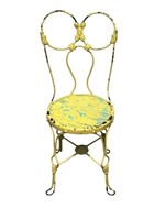 Vintage yellow metal outdoor chair