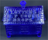 Lutted's SP Cough Drops Cobalt Glass Cabin Dish