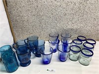 Bormioff swirl glasses & other blue glasses
