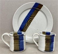 Artisian Pottery plate and cups
