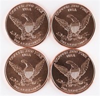 (4) x 1 OUNCE .999 FINE COPPER COINS