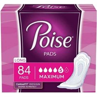 $48  Poise Pads  Max Absorbency  Long  84ct