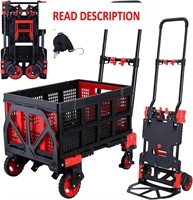 $170  2-in-1 Foldable Hand Truck  330LBS  B-red