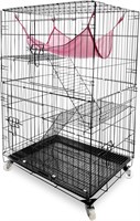 $61  Daorfaa 2-Tier Cat Cage 24x17x40in  Black