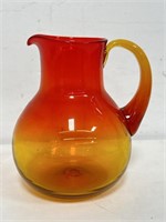 Mid Century Blenko Amberina glass pitcher 
9” h.