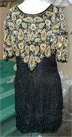 Stenay India 100% Silk Beaded Dress, Size 4
