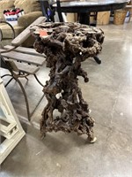 ANTIQUE BURL ROOT WOOD TABLE BASE