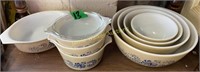 Pyrex Homestead Nesting Mixing Bowls, Covered