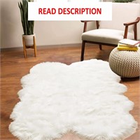 $68  Latepis 4X6 White Faux Fur Sheepskin Rug