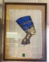 Signed Egyptian Art On Papyrus 23x31"