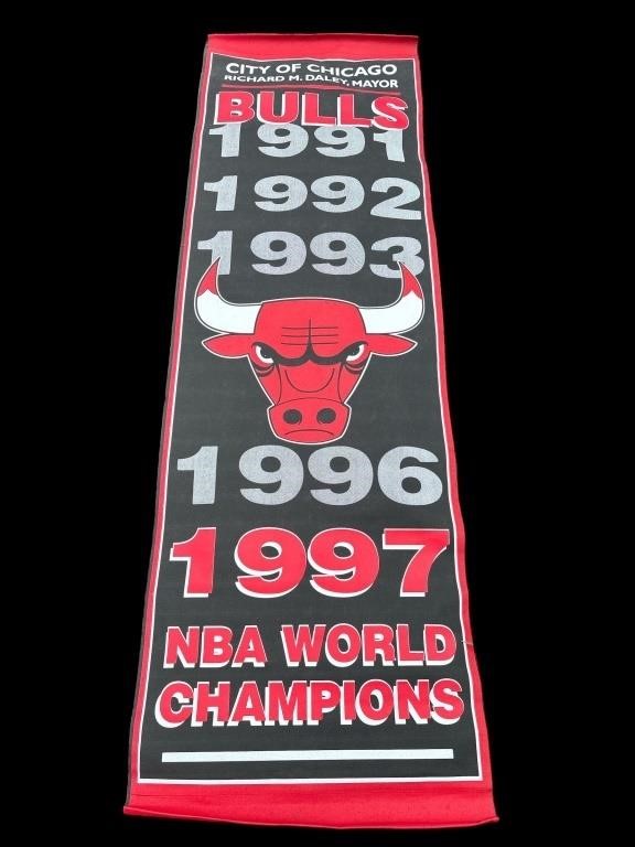 Vintage Chicago Bulls city parade banner