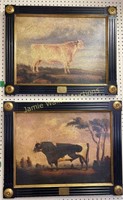 2 Framed Cow, Bull Pictures. Zenith, Ivanhoe.