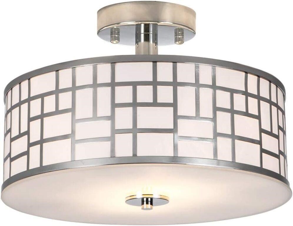 $50  12 Semi Flush 2-Light Ceiling Light, Chrome