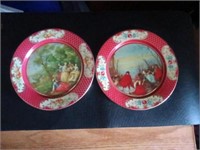 (2) Vintage "Daher" Ware 8" Metal Plates Made in