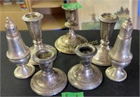 5 Sterling Silver Weighted Candle Holders. Crown,
