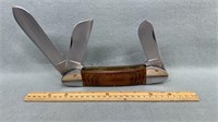 Huge 3 Blade Pocket Knife Almost 9in Long